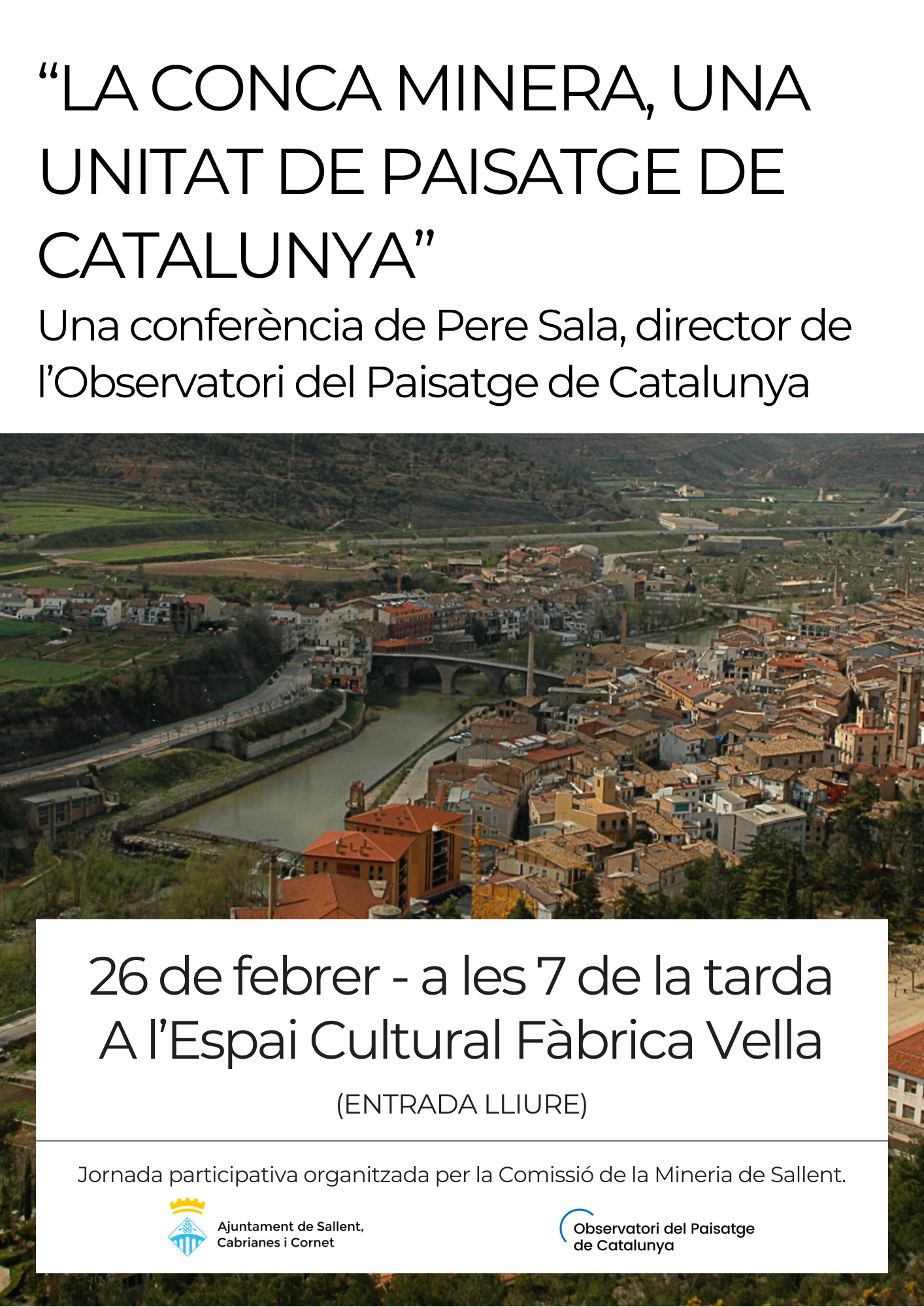 Conferencia "La conca minera, una unitat de paisatge de Catalunya" de Pere Sala
