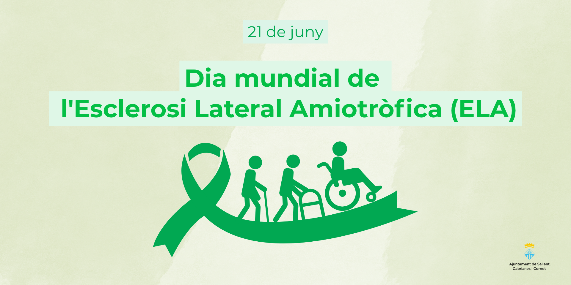 L'Ajuntament de Sallent, Cabrianes i Cornet se suma avui, 21 de juny, a la commemoraci&oacute; del Dia Mundial de l'Esclerosi Lateral Amiotr&ograve;fica (ELA).