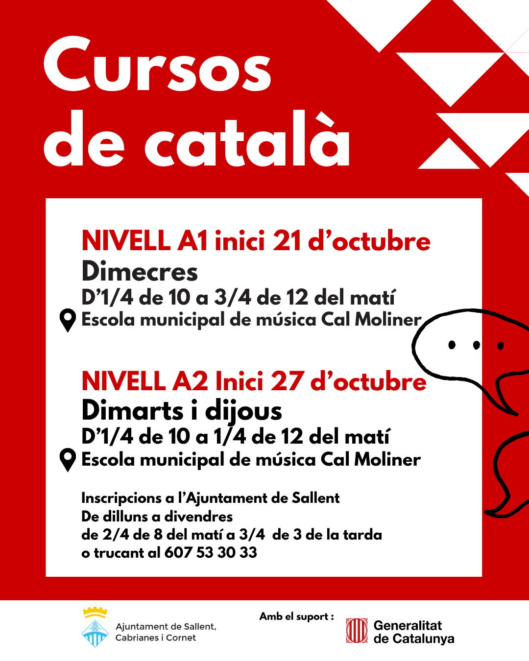 L'Ajuntament de Sallent programa dos cursos de catal&agrave; de nivell A1 i A2