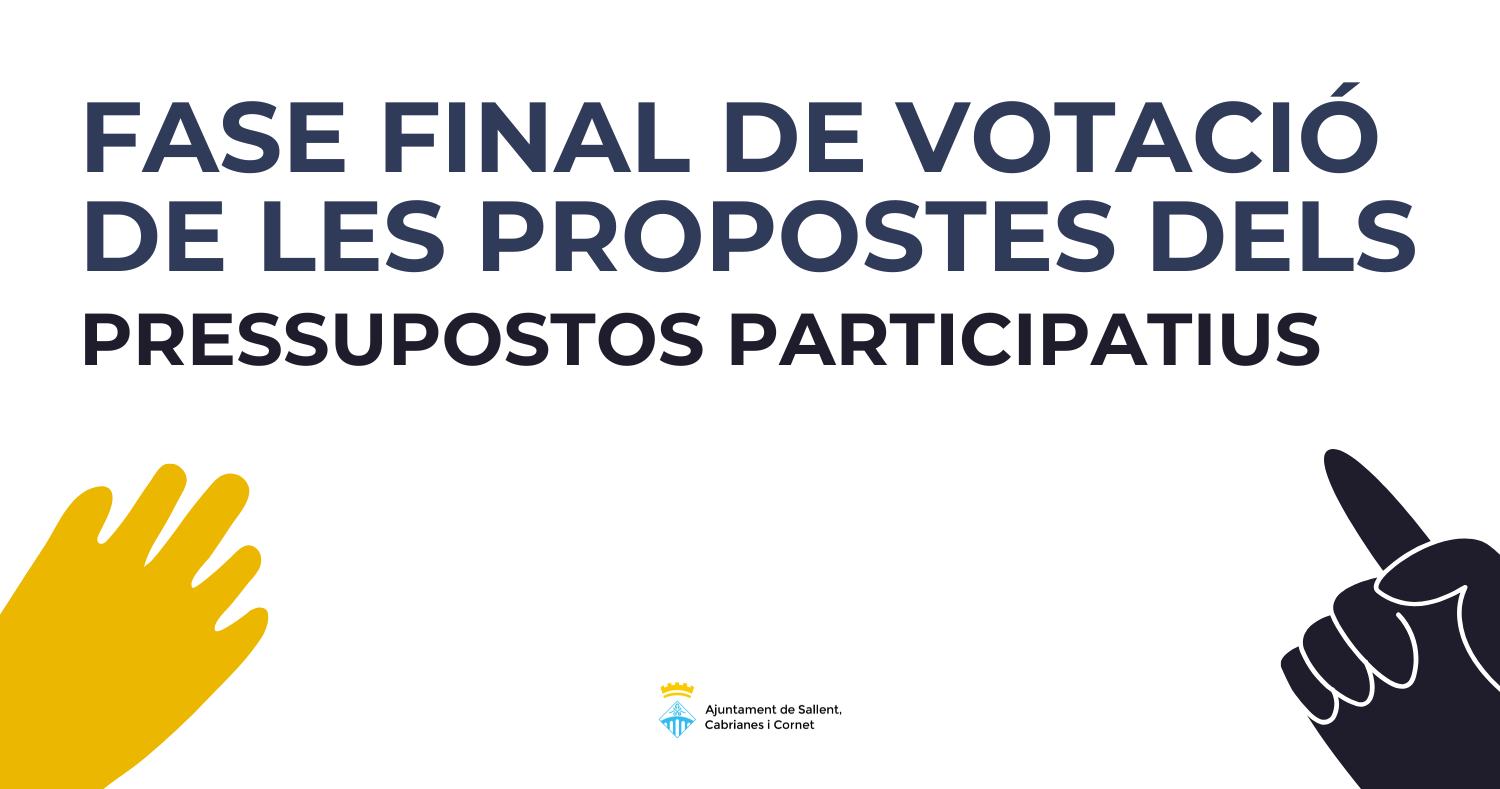 Obre el període de votació de les propostes finals dels pressupostos participatius