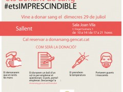 Campanya de donació de sang a Sallent durant el mes de juliol