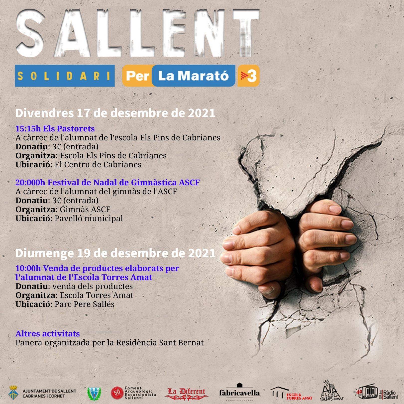 Activitats solidàries a Sallent per a La Marató 2021