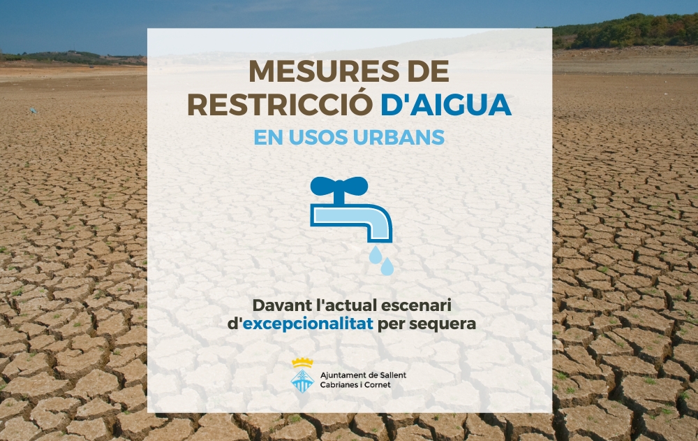 Mesures de restricció d'aigua en usos urbans (maig 2023)