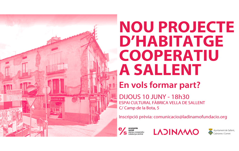 Dijous 10 de juny es farà la presentació de l'habitatge cooperatiu