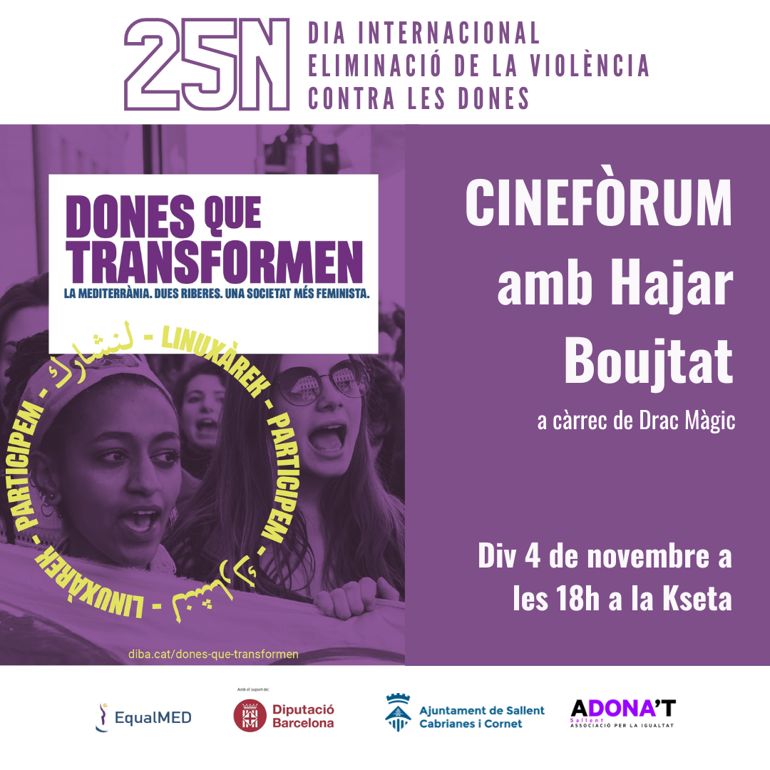 El 4 de novembre gaudirem d'un cinefòrum amb Hajar Boujtat