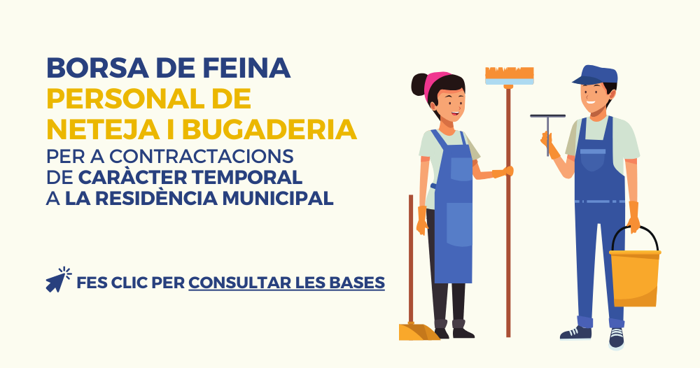 Borsa de treball per contractacions temporals de personal de neteja i bugaderia