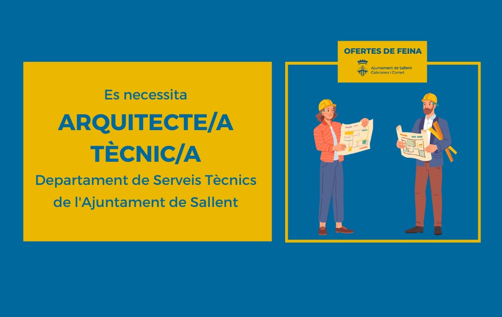 Oferta de feina: arquitecte/a tècnic/a per a l'Ajuntament de Sallent